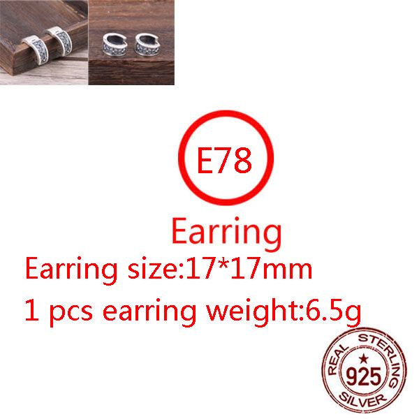 

e78 s925 pure silver ear studs personalized classic punk hip hop style cross flower earrings jewelry design gift for lovers, Golden