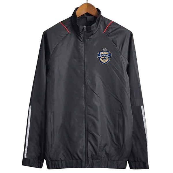 

charlotte independence mens jackets long sleeve full zipper hooded soccer windbreaker hoodie windproof football jacket sports windbreakers c, Black;brown