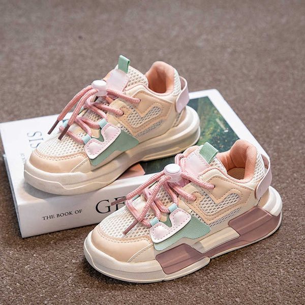 

athletic outdoor 2022 spring children girl pink shoes autumn mesh breathable kids sneakers for 5-18 yrs boy lightweight running shoe walking, Black