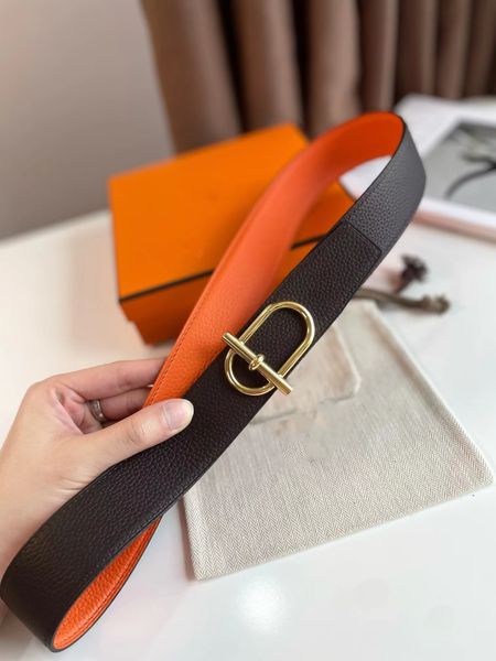 

belts for men designer fashion genuine leather belt women's h home lychee grain business men's brand luxury h belt buckle, Black;brown