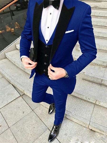 

groom tuxedos one button groomsmen peak lapel men suits wedding/prom man jacket pants vest tie 00113, Black;gray