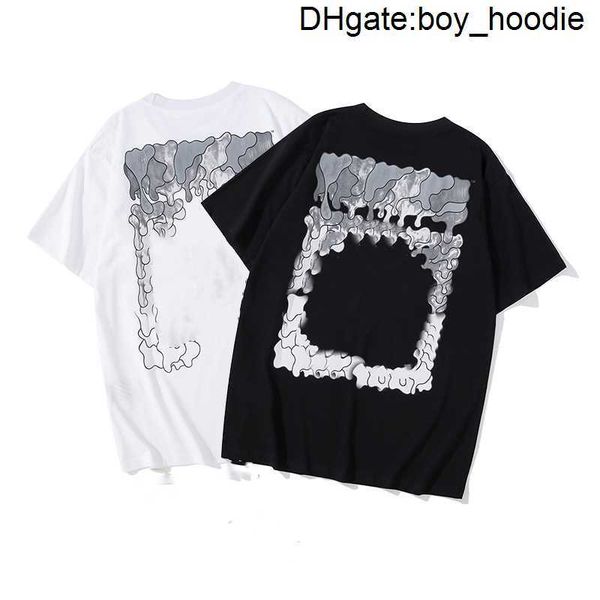 

offs classic designer mens t shirts brand back adhesive strip arrow t-shirt luxury letter print casual loose clothing women offs whites coup, White;black