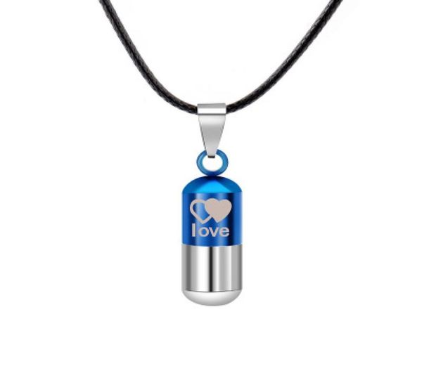 

perfume bottle essential oil bottle pendant necklace stainless steel heart love can open pills pendant couple necklace ash holder 8153770, Silver