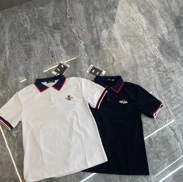 

white bee designer clothes stripe men's polos summer slim short sleeve men polo shirt tee mens clothes, White;black