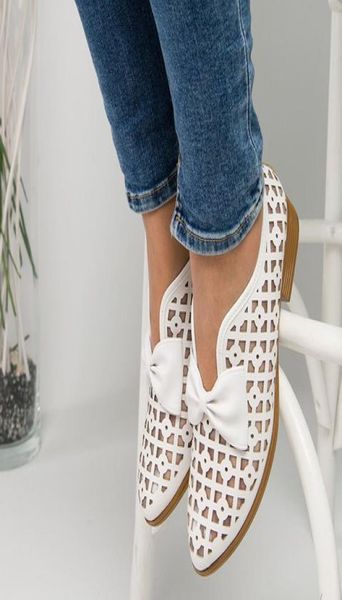

2020 pointed women039s sandals hole shoes low heel female bow hollow single shoes9026309, Black