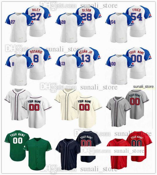 

sewed baseball jerseys 10 chipper jones 3 dale murphy 65 braden shewmake 23 michael harris ii 14 sam hilliard 20 marcell ozuna 17 kevin pill, Blue;black