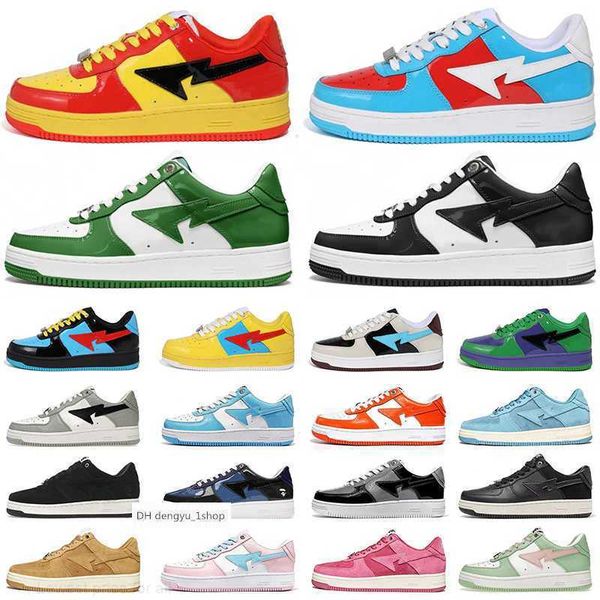 

star shoe bapestas sta sk8 men women designer shoes casual plate-forme pink black blue suede jjjjound camouflage green grey fashion luxury n