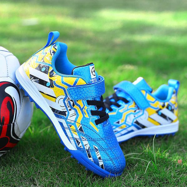 

athletic outdoor children's shoes soccer boots boys youth futsal soccer sneaker non-slip students kids sports training football shoes s, Black