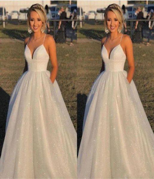 

2023 gorgeous wedding dresses bridal gown halter sleeveless tulle sequins a line ruched sweeptrain custom plus size country beach vestido de, White