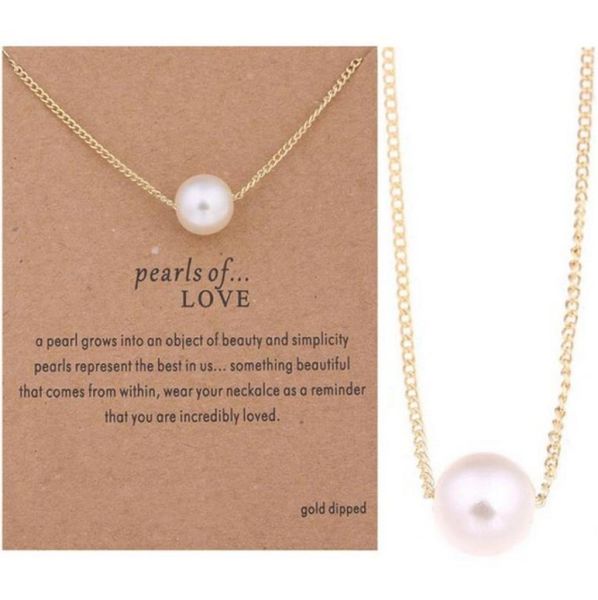

pearls of love gift cards necklaces gold silver plated pendant necklaces mixed lot 520152077895485, Golden;silver
