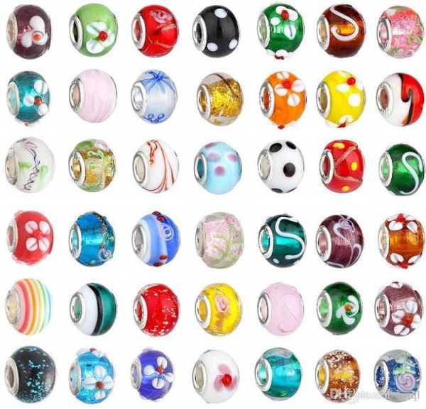 

2015 new glass beads charms pretty european murano glass biagi large big hole rroll beads fit for charm braceletsnecklace mix col4316982, Crystal