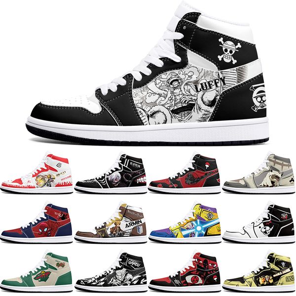 

New diy classics customized shoes sports basketball shoes 1s men women antiskid anime fashion cool customized figure sneakers 369967