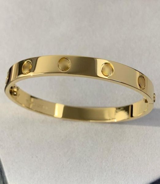 

love gold bangle au 750 18 k never fade 1621 size with box with screwdriver official replica luxury brand jewelry pre7520173, Black