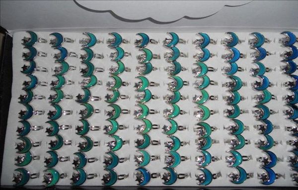 

moon mood ring change color ring adjustable color changes to the temperature of your blood 200pcs4817473, Silver