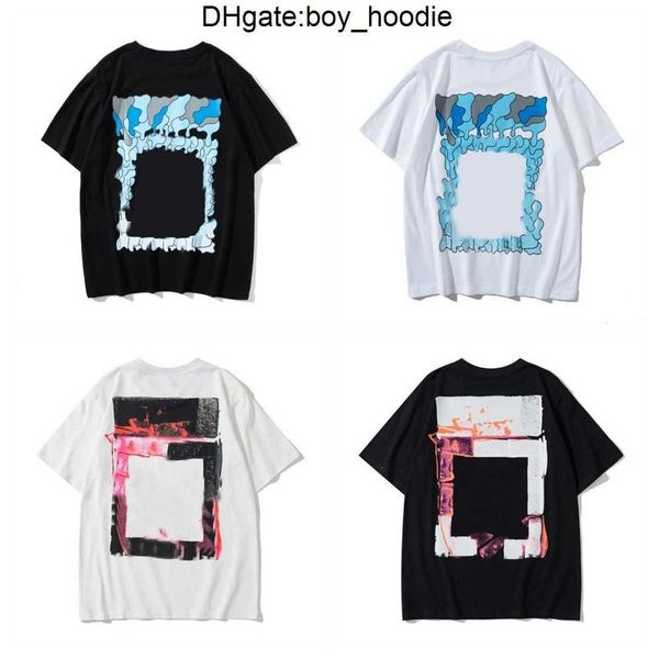 

offs summer fashion brand t shirts mens ow religious oil painting direct spray arrow tshirts hip hop short sleeve loose men tees women larg, White;black