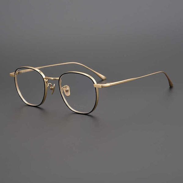 

20% off for luxury designers high light number of handcrafted circular thick frame japanese style small box artistic pure titanium male, White;black