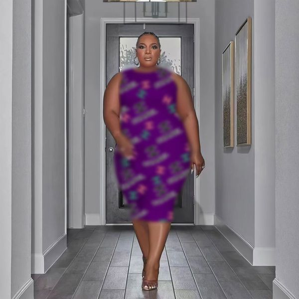 

women's casual dress 2023 summer new large fashion printed sleeveless dresses designer brand letter printed women's dress, Black;gray