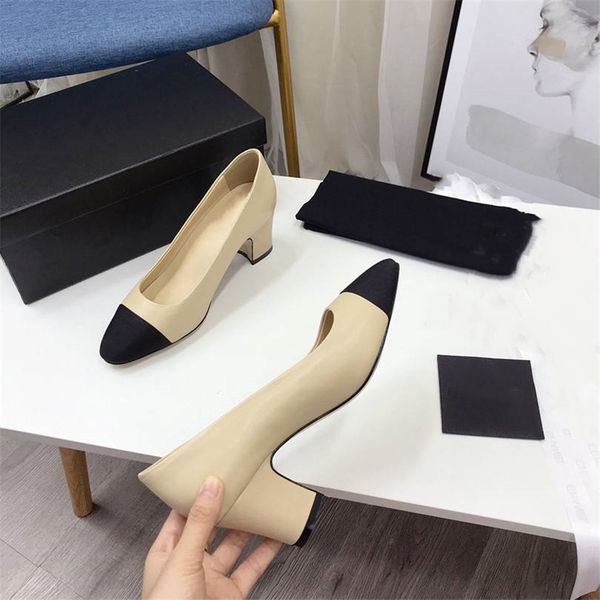 

dress shoes 2023 fashion women leather channel high heel letter logo party wedding tourism holiday casual flat shoes 06-023, Black