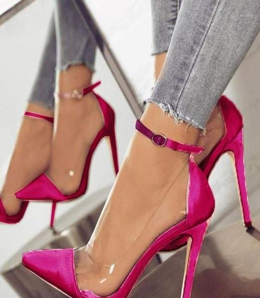 

transparent pvc sandals women pointed clear crystal cup high heel stilettos pumps summer shoes peep toe women pumps size 4312745529, Black