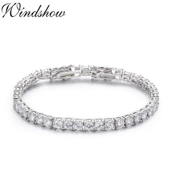 

5mm 1620cm 925 sterling silver round cz stone tennis bracelets for women pulseras pulseira bracelete jewelry bileklik bracciali c4487906, Black