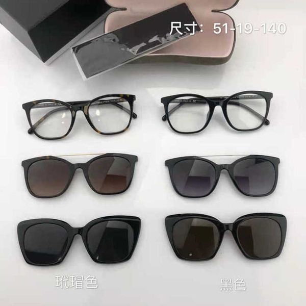 

2023 fashion designer new sunglasses fashion three-purpose mirror removable lens magnetic clip replaceable plate three piece glasses ch5392, White;black