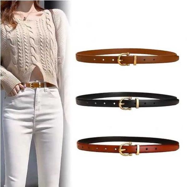 

belts luxury genuine leather belts alloy pin buckle women's retro simple wild fashion belts designer jeans waistband z0404, Black;brown