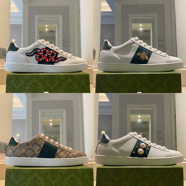 

leather ggity embroidered designer sneaker brand tiger shoes classic flower trainers python love cock sneakers 100% ace men women new colors, Black
