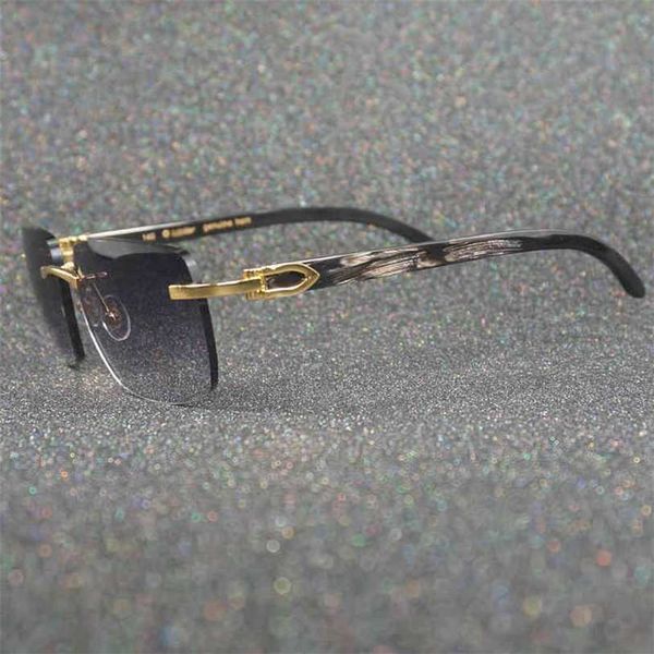 

2023 designer glasses new white buffalo horn pink women metal frame sunglasses sunscreen round glasses for sight eyewear vintage sunnies, White;black