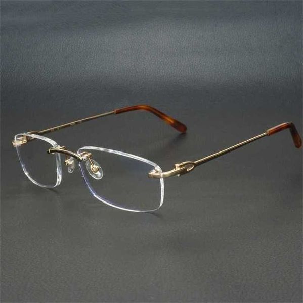 

20% off for luxury designers metal square clear frames men women rimless glasses optical frame spectacles eyeglasses for computer 9011, White;black