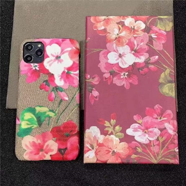 

iphone 14 13 pro max case designer phone cases for apple 12 11 xr xs 8 7 plus luxury pu leather flower print mobile cell half-body bumper ba