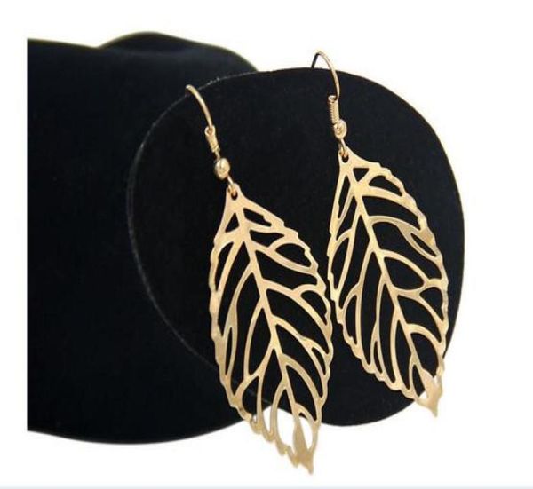 

cut out leaf dangle earrings bohemian silvergold tone hoop earrings womens jewelry gifts hook earrings7592903, Silver