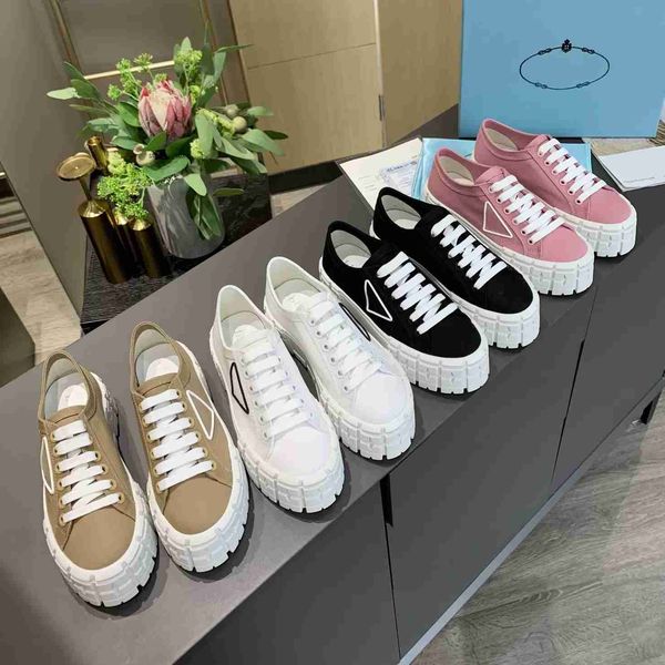 

2023designer sneakers gabardine nylon casual shoes brand wheel trainers luxury canvas sneaker fashion platform solid heighten shoe, Black