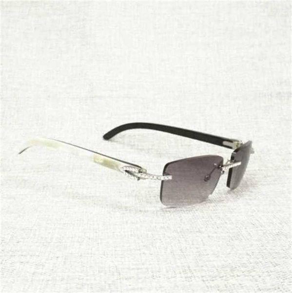 

20% off for luxury designers vintage rhinestone natural buffalo horn rimless men wood square glasses women for outdoor shades oculos eyewear, White;black