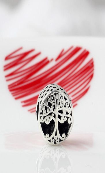 

hollow front family tree round alloy charm bead fashion women jewelry stunning design european style fit for diy bracelet panza0037542383, Bronze;silver