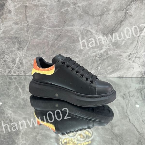 

new luxury men's casual shoes genuine leather thick shoes for women male sneakers men sneaker, Black