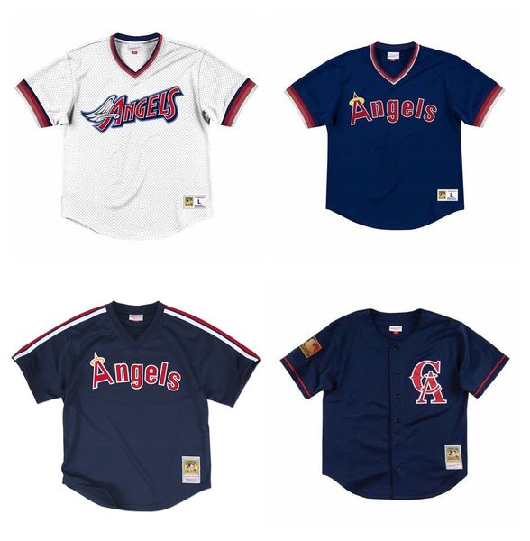 

angels mitchell ness angeles cooperstown los mesh batting v-neck baseball jersey size s-4xl, Blue;black