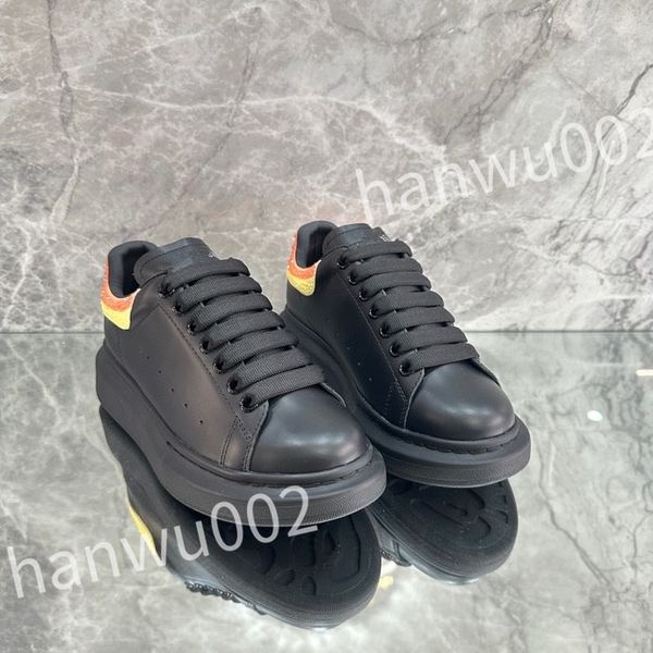 

new luxury men's casual shoes genuine leather thick shoes for women male sneakers men sneaker, Black