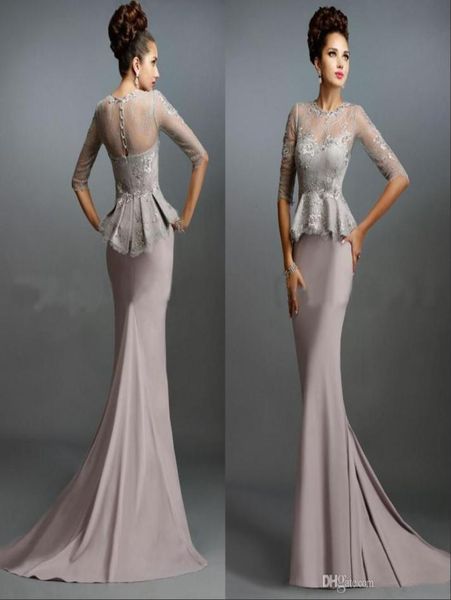 

2019 modest mother of the bride dresses wedding guest dress jewel neck half sleeve lace satin long evening gowns4058419, Black;red