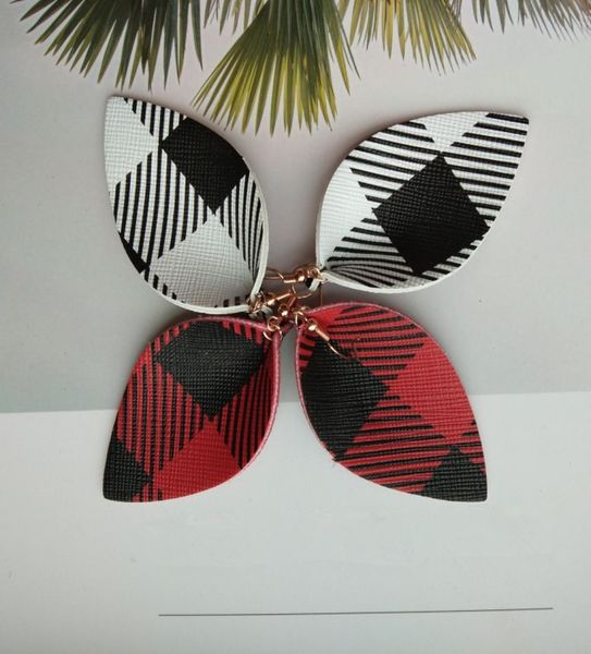

plaid pu leather earrings headwear gift0123456789107843926