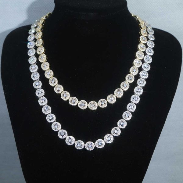 

10mm round with zircon brand men's necklace, Silver