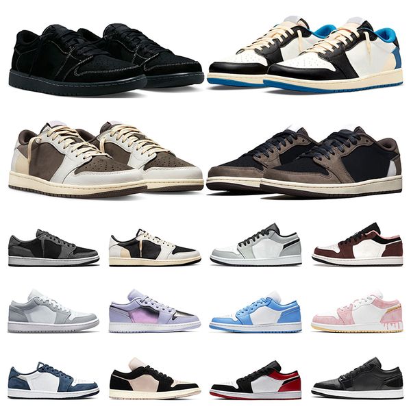 

black phantom 1s low men basketball shoes 1 lows cactus jack reverse mocha fragment light smoke grey panda women sneakers sports trainers