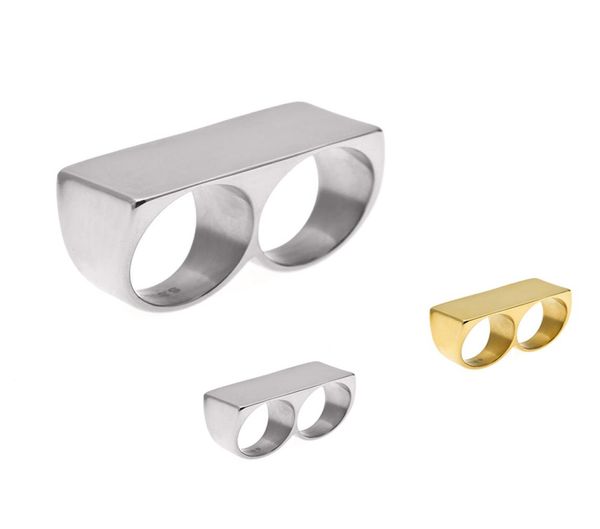 

silver and gold no 10 double finger double ring jewelry refers to tiger personality double finger ring hip hop gold plated stainl9509149