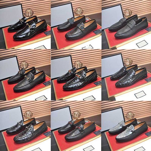 

casual shoes 2023 luxury dress shoes fashion casual breathable men's new sports driving business wedding peas gentleman, Black