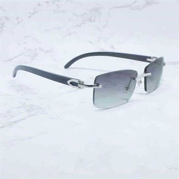 

2023 designer glasses new buffalo horn rimless square luxury designer white black buffs sunglasses trendy glasses gafas de sol