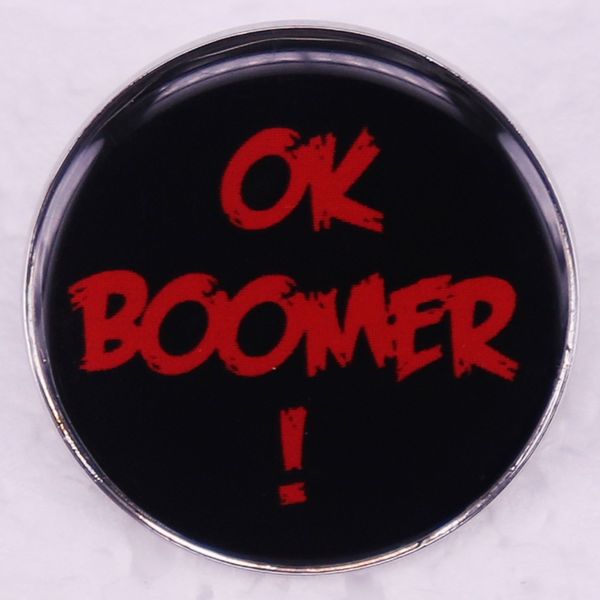 

fun humorous satirical online slang phrases badges ok boomer disdainful attitude brooches cute anime movies games hard enamel pins collect m, Blue