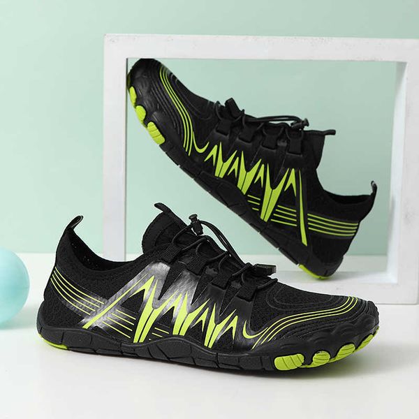 

athletic outdoor summer water aqua shoes men beach sandals outdoor barefoot women river sea diving large size 36-47 couples upstream shoes p, Black
