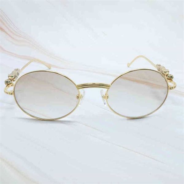 

2023 designer glasses model panther rhinestones mens round metal fashion sun glasses summer shades eyewear zprk sunglasses, White;black