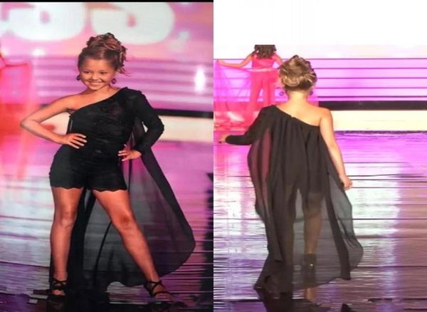 

black one shoulder girls pageant dresses chiffon lace appliqique jumpsuit children graduation party communion dresses flower girls8844520, White;red