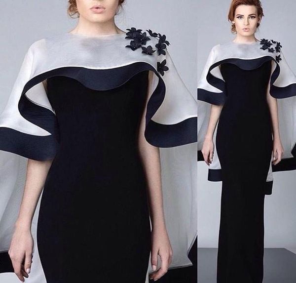 

2016 black and white evening dresses sheath middle east floor length evening gowns formal women dresses5238605, Black;red