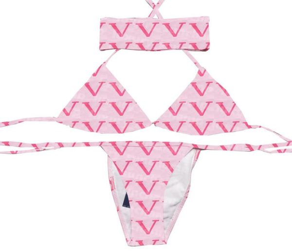 

designer three piece set swimwear women backless bikinis sets letter print swim suit4892164
